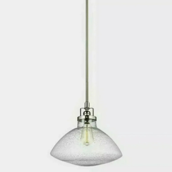 1-Light 12-5/8" Wide Pendant Seeded Glass - Picture 1 of 4